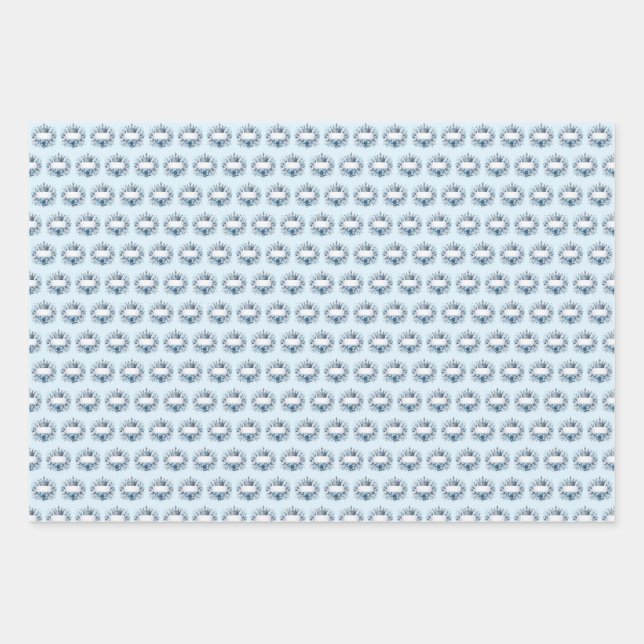 Papel de regalo Royal Blue Little Prince Crown Bab (Anverso)