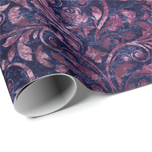 Papel De Regalo Royal Damask Aplauso Velvet Purple Plumstead Ameth (Esquina del rollo)