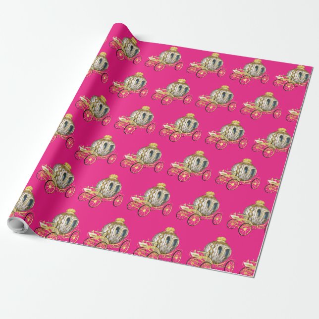 Papel De Regalo Royal Princess Carriage (Desenrollado)