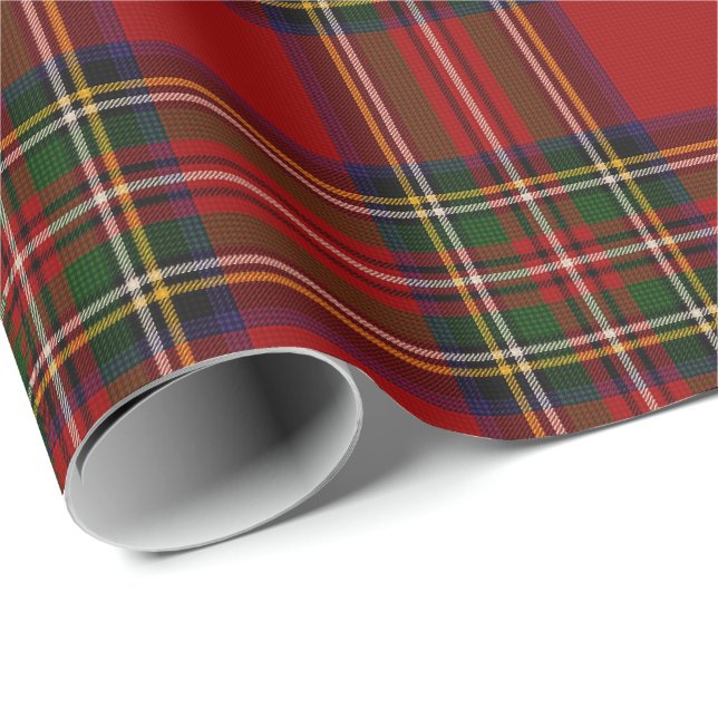 Papel De Regalo Royal Stewart Clan Tartan Plaid (Esquina del rollo)