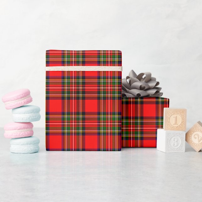 Papel De Regalo Royal Stewart Clan Tartan Plaid (Baby Shower)