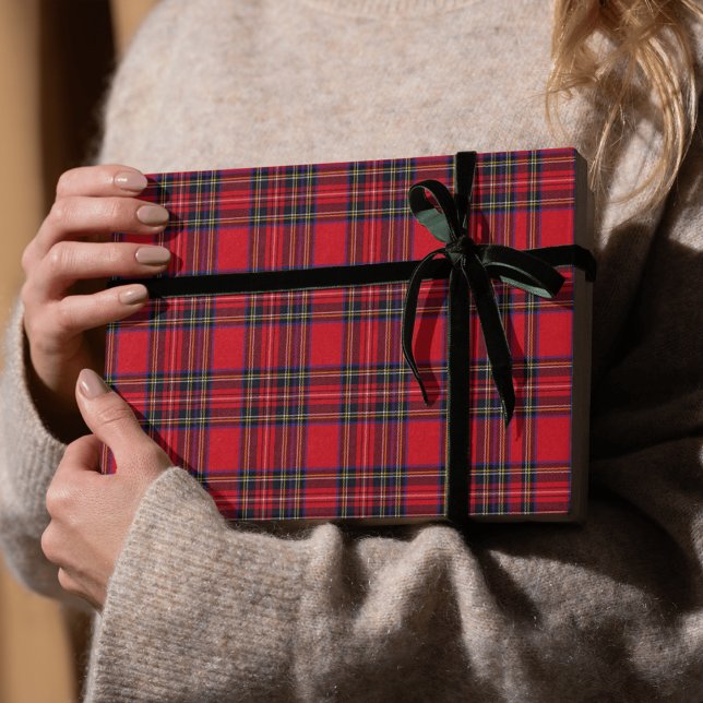 Papel De Regalo Royal Stewart Tartan Red Plaid (Royal Stewart Tartan Plaid Wrapping Paper.)