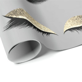 Papel De Regalo Rubor Belleza ocular Plata Purpurina dorado latiga