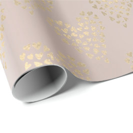 Papel De Regalo Rubor Gold Pink Foxier Delicate Sweet Heart Pearl