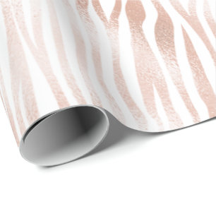 Papel De Regalo Rubor Peach Pink Zebra