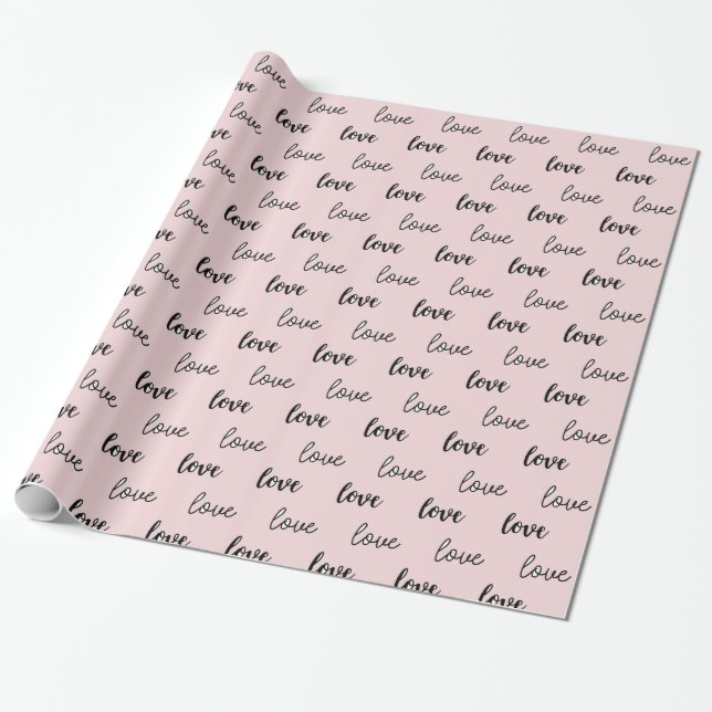 Papel De Regalo Rubor Pink Black Love (Desenrollado)
