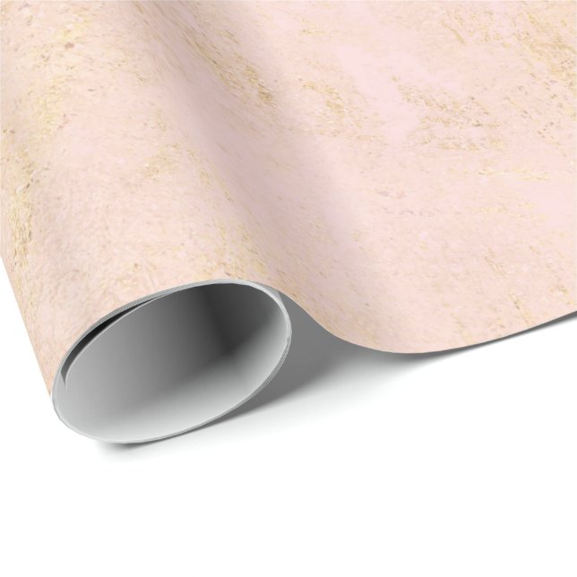 Papel De Regalo Rubor Pink Gold Grunge (Esquina del rollo)