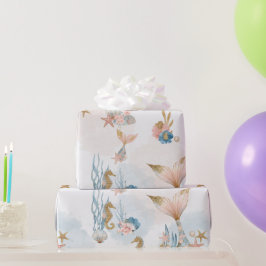 Papel De Regalo Rubor Pink Mermaid Tail Baby Shower