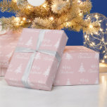 Papel De Regalo Rubor Pink Merry Christmas White Christmas<br><div class="desc">Papel de envolvimiento de árbol blanco de Navidad rosa Rubor Merry Christmas</div>