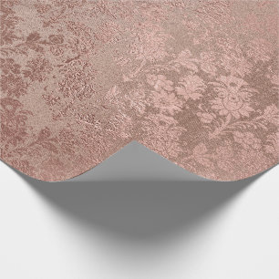 Papel De Regalo Rubor Rosa Oro Rosa Faux Polvo Floral Royal