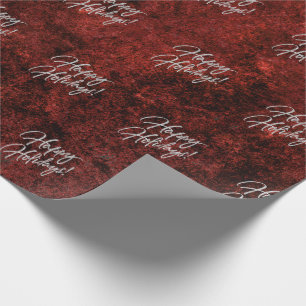 Papel De Regalo Ruby Holiday Purpurina Happy Red Garnet Crimson