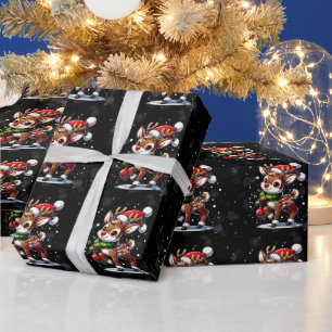 Papel De Regalo Rudolph La Navidad de Reno Rojo