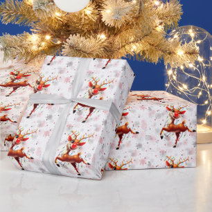 Papel De Regalo Rudolph La Navidad de Reno Rojo