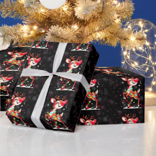 Papel De Regalo Rudolph La Navidad de Reno Rojo