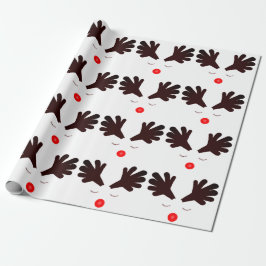 Papel De Regalo Rudolph White Wrapee Paper