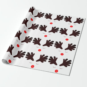 Papel De Regalo Rudolph White Wrapee Paper