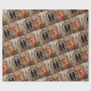 Papel De Regalo Rueda de la carreta herradura herradura de Cowboy 