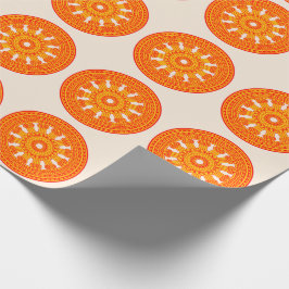 Papel De Regalo Rueda roja de Dharma (arte budista)