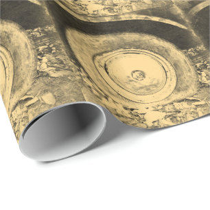 Papel De Regalo Rueda Vieja Del Auto Clásico