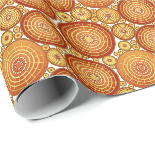 Papel De Regalo Ruedas anidadas - cobre y oro