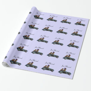 Papel De Regalo Ruedas del gato apenas casadas