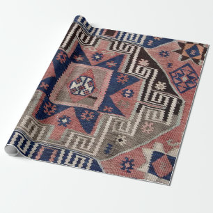 Papel De Regalo Rug Kilim Rojo de la Antigüedad Oriental