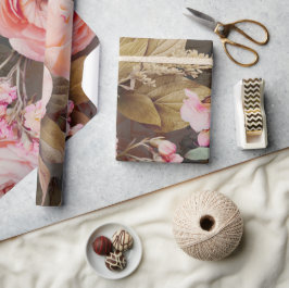 Papel De Regalo Ruido floral rosado Eucalyptus