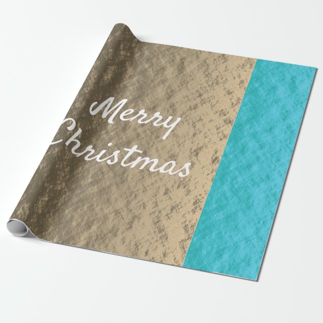 Papel De Regalo Ruido Verde azulado Azul Elegante Feliz Navidad (Desenrollado)