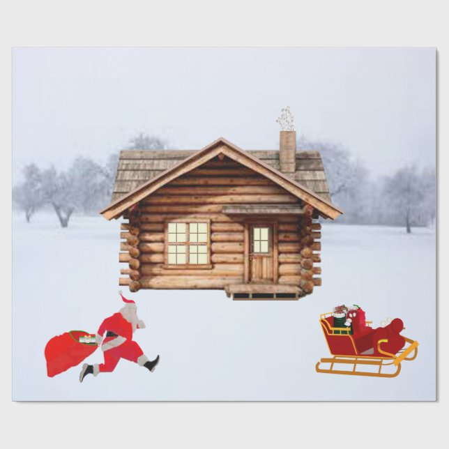 Papel De Regalo Run, Santa Wrapping Paper (Superficie plana)
