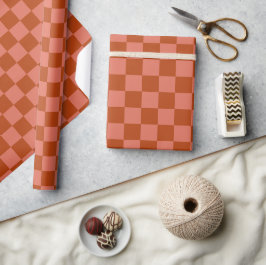 Papel De Regalo Rust and Terracotta Checkerboard