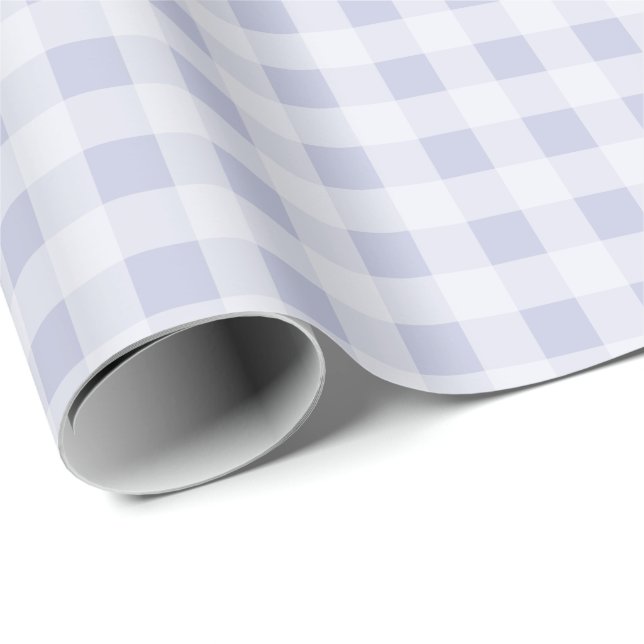 Papel De Regalo Rustic Cool Periwinkle Gray Gingham Wrapping Paper (Esquina del rollo)