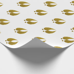 Papel De Regalo Rustic Elegant & Faux Gold Purpurina Deer Traces