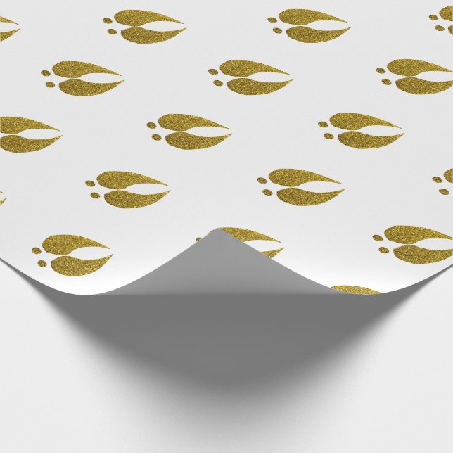 Papel De Regalo Rustic Elegant & Faux Gold Purpurina Deer Traces (Esquina)