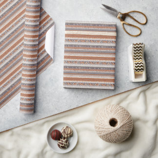 Papel De Regalo Rustic Fair Isle Nordic Stripe