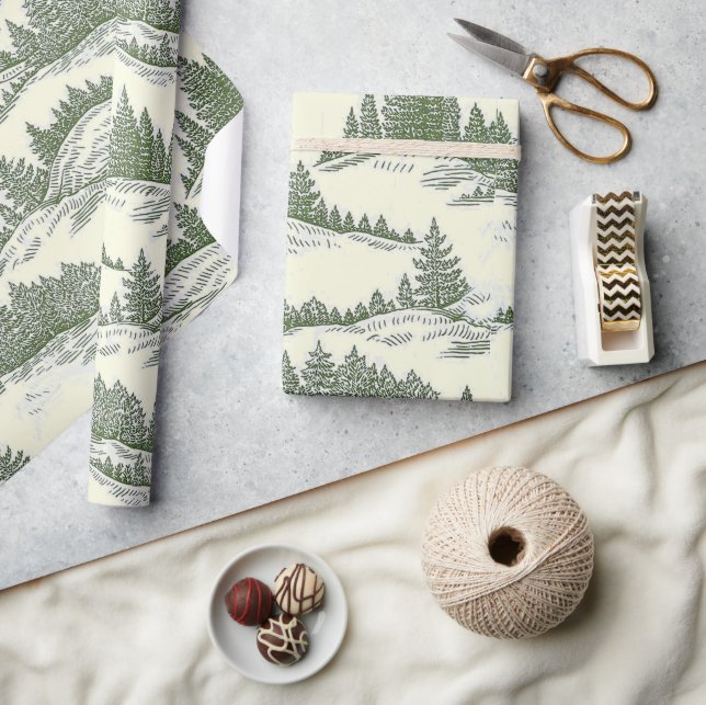 Papel De Regalo Rustic Holiday Eco-Friendly Tree Wrapping Paper (Artesanía)