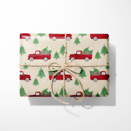 Papel De Regalo Rustic Red Truck Christmas