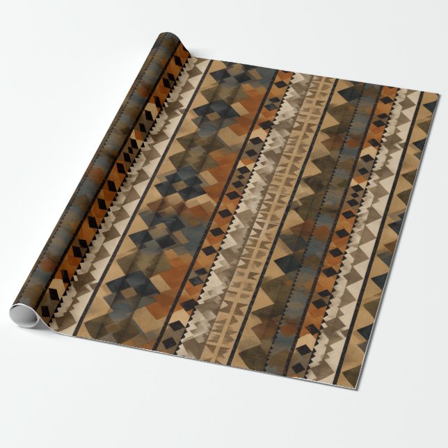 Papel De Regalo Rustic Southwestern Stripe Pattern (6) (Desenrollado)