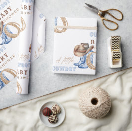 Papel De Regalo Rústica acuática de Baby Shower de Cowboy