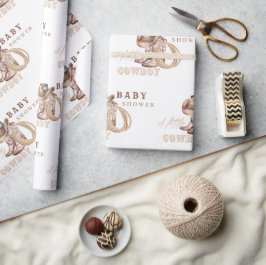 Papel De Regalo Rústica acuática de Baby Shower de Cowboy