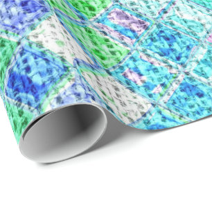 Papel De Regalo Rústica de Burlap del Patrón Mosaico Colorido #13