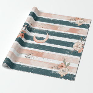 Papel De Regalo Rústico Celestial Raya Luna Sol Terroso (3)