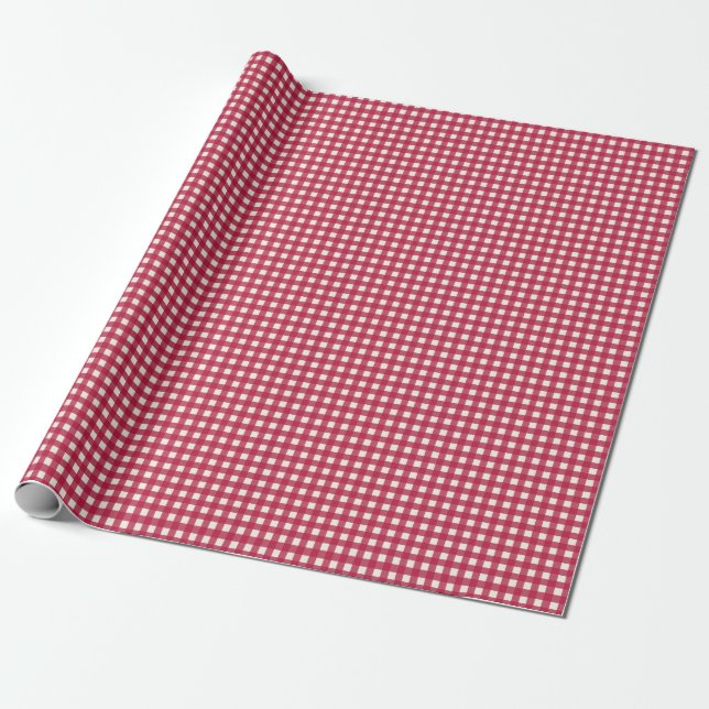 Papel De Regalo Rústico estilo casa de campo Red Plaid/Gingham (Desenrollado)