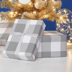 Papel De Regalo Rústico granjero Gray Buffalo Check Plaid