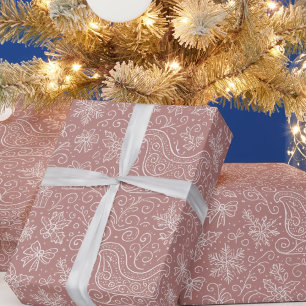 Papel De Regalo Rústico modelo de perro de color rosa