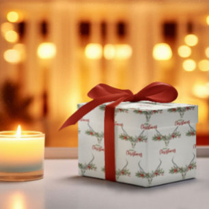 Papel De Regalo Rústico País Cráneo de Ródano y Navidades de Garla