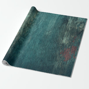 Papel De Regalo Rústico País Grano de madera Verde azulado