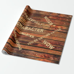 Papel de regalo rústico personalizado con citas de