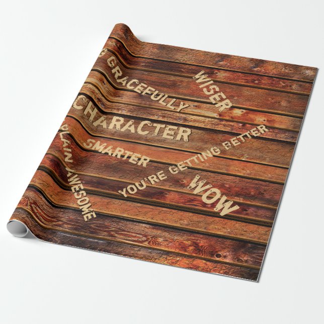 Papel de regalo rústico personalizado con citas de (Desenrollado)