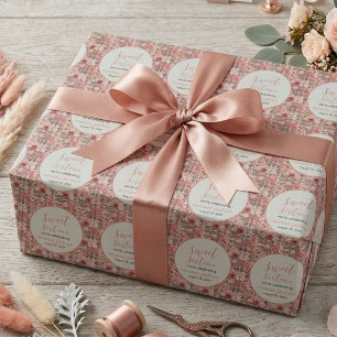 Papel De Regalo Rústico rosa floral rosa oro dulces dieciséis