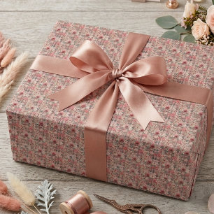 Papel De Regalo Rústico rosa rubor floral rosa dorado dulces dieci